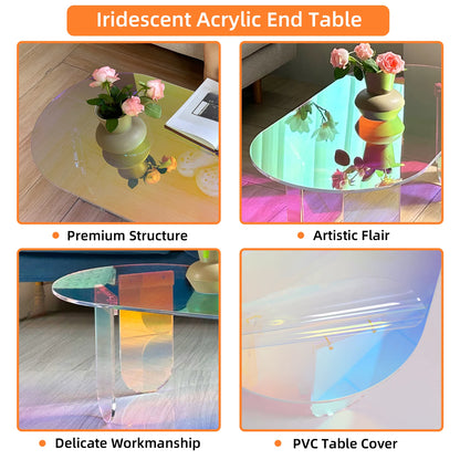 Iridescent Acrylic Oval Coffee Table