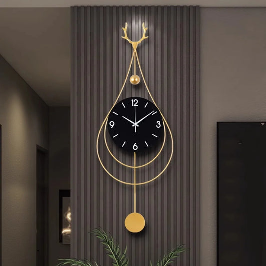 Nordic Deer Head Metal Wall Clock