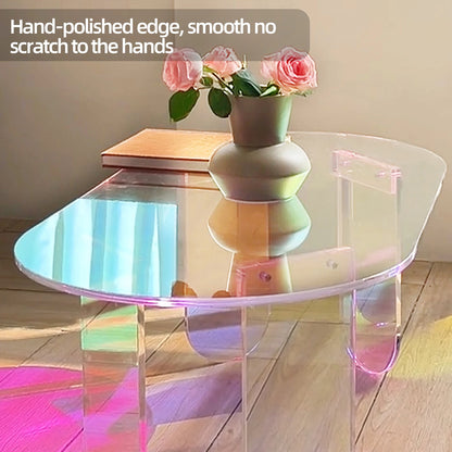 Iridescent Acrylic Oval Coffee Table