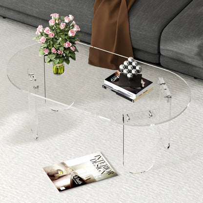Iridescent Acrylic Oval Coffee Table