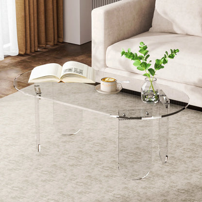 Iridescent Acrylic Oval Coffee Table
