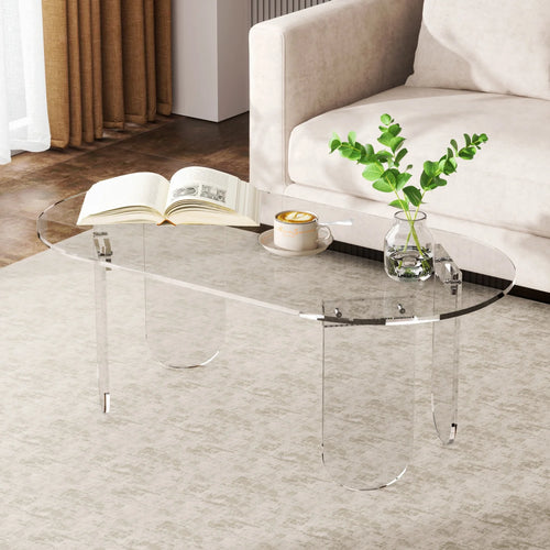Iridescent Acrylic Oval Coffee Table