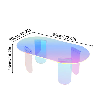 Iridescent Acrylic Oval Coffee Table